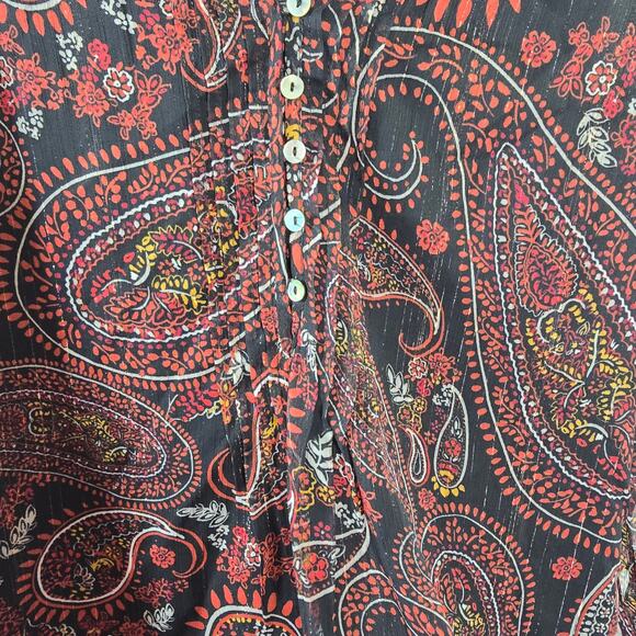 Daniel Rainn Chiffon Paisley Smocked Blouse Size Small NWT - Picture 5 of 10